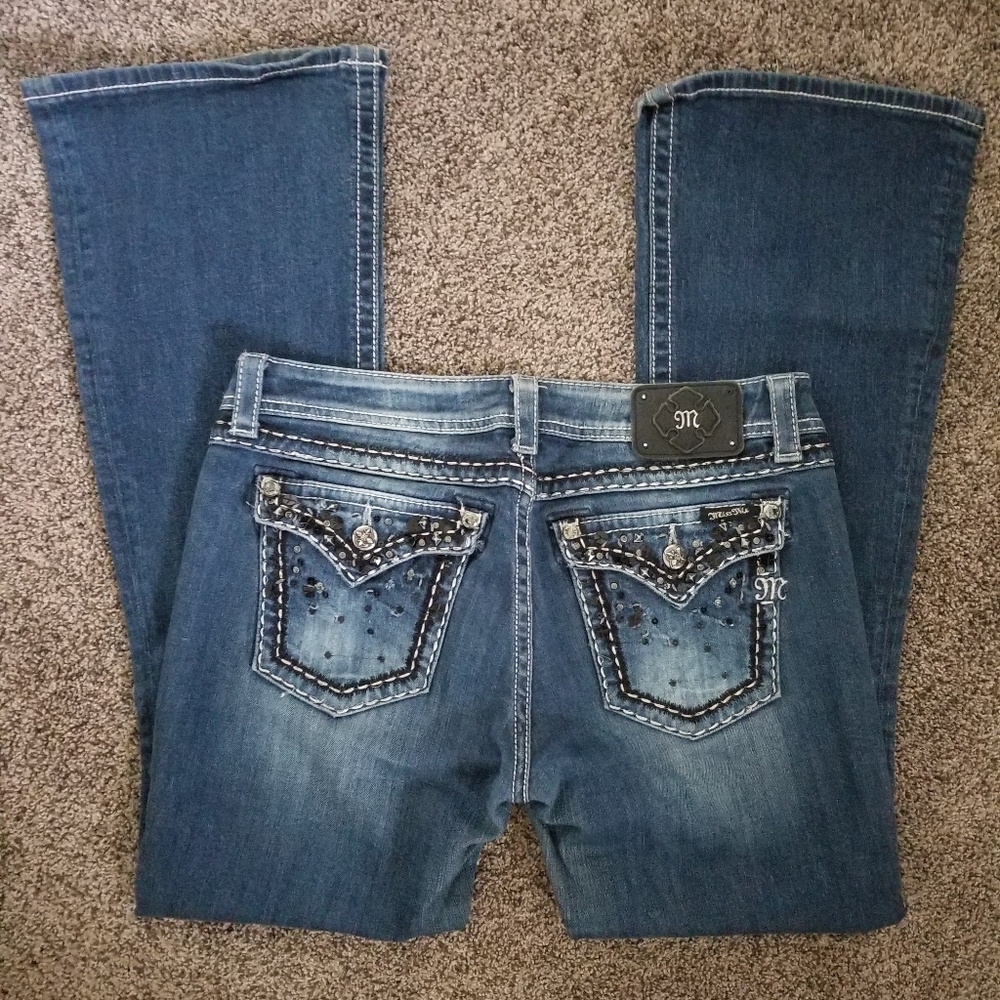 Miss Me Flare with Sequin and Diamond Stud Detail